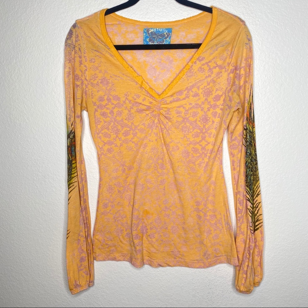 Butterfly 🦋 Dropout Sheer Pattern Long Sleeve - Picture 5 of 5